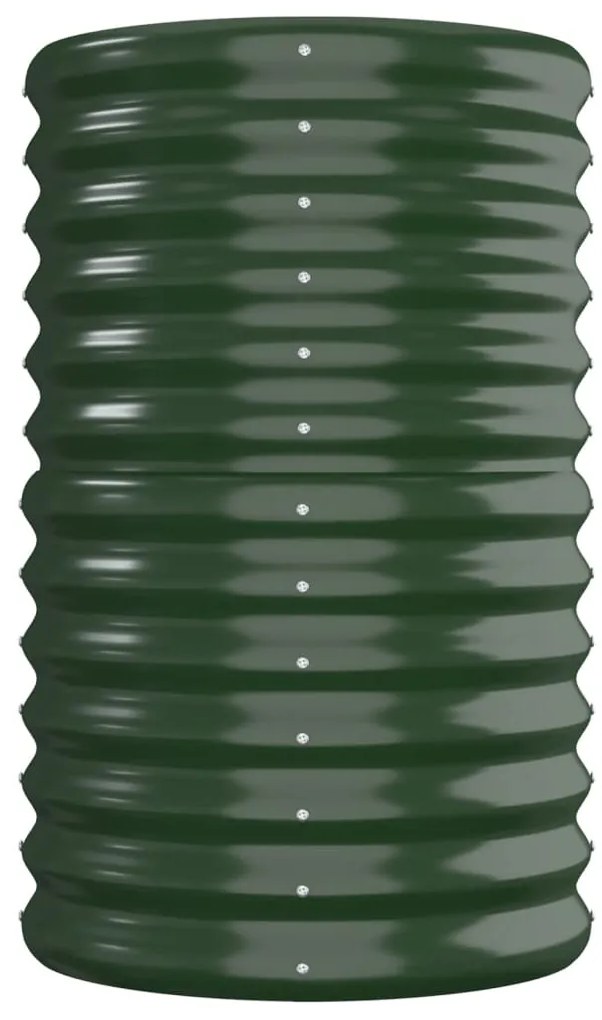 Canteiro elevado jardim 260x40x68 cm aço revestido a pó verde