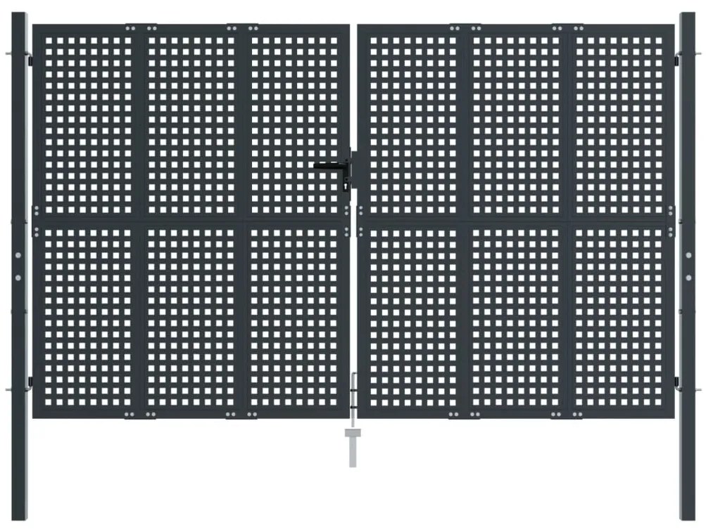Portão de jardim 300x175 cm aço antracite