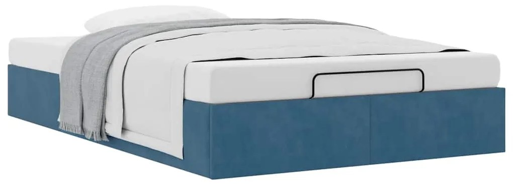 Estrutura de cama otomana sem colchão 120x200 cm azul escuro