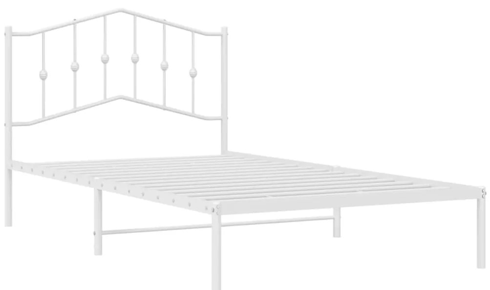 Estrutura de cama em metal com cabeceira 107x203 cm branco