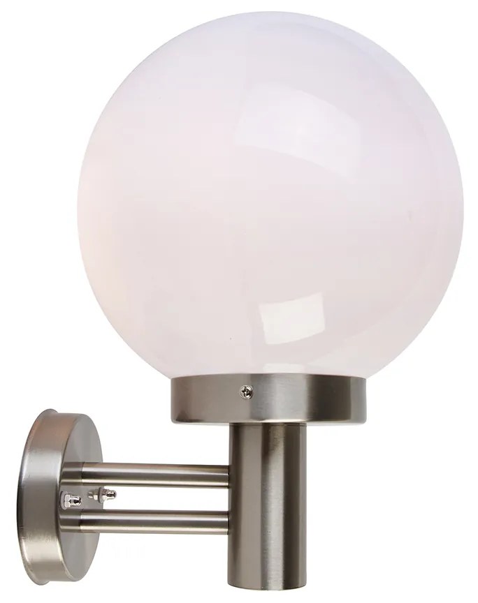 Candeeiro de parede exterior moderno em aço inoxidável IP44 - Sfera Moderno