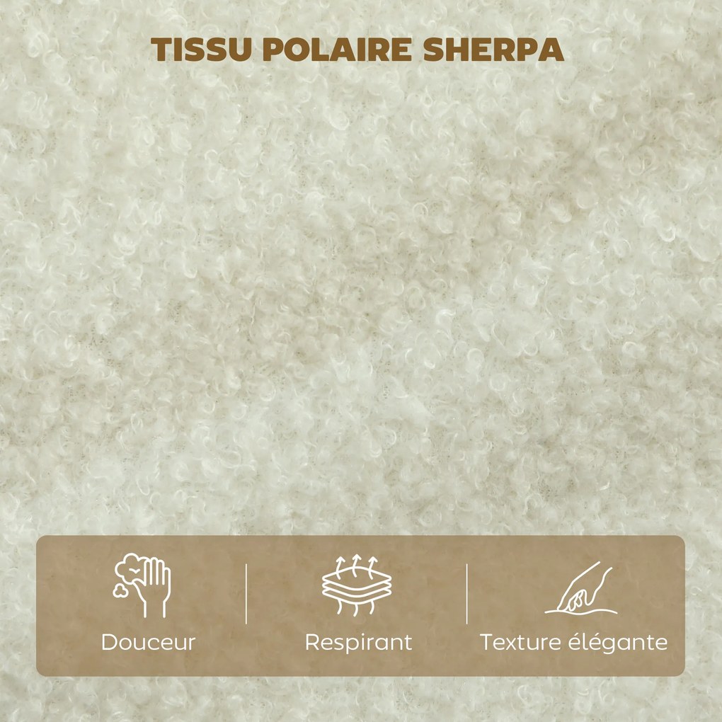 Sofá de 2 lugares, sofá de sala em tecido bouclé com almofadas incluídas, assento almofadado, 137 x 69 x 82 cm, creme