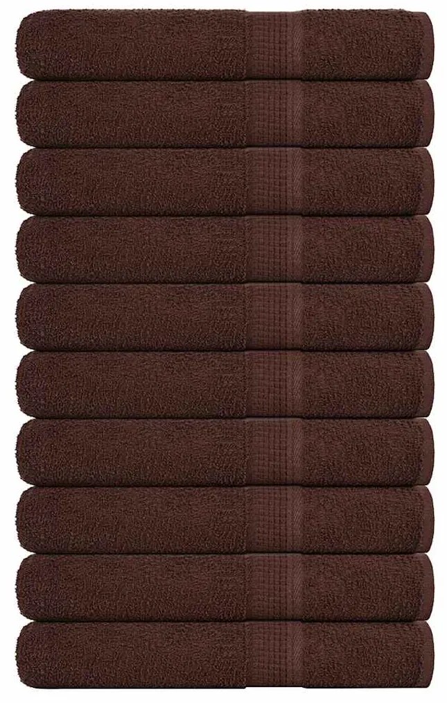 vidaXL Toalhas FROGN 10 pcs 100x200 cm 360 g/m² castanho