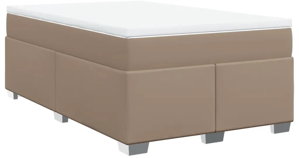 Cama com molas/colchão 120x200 cm couro artificial cappuccino