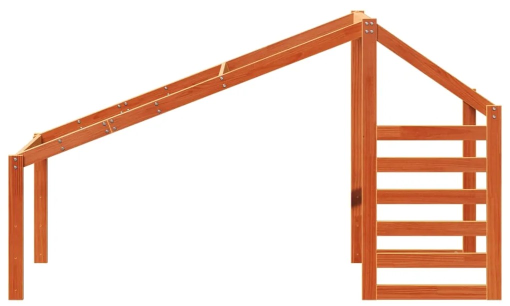 Telhado de cama infantil 188x97x113cm pinho maciço castanho-mel