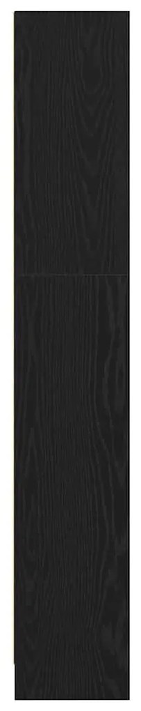 Estante de Carvalho Preto - 60 x 24 x 143 cm - Feita de Madeira de Eng
