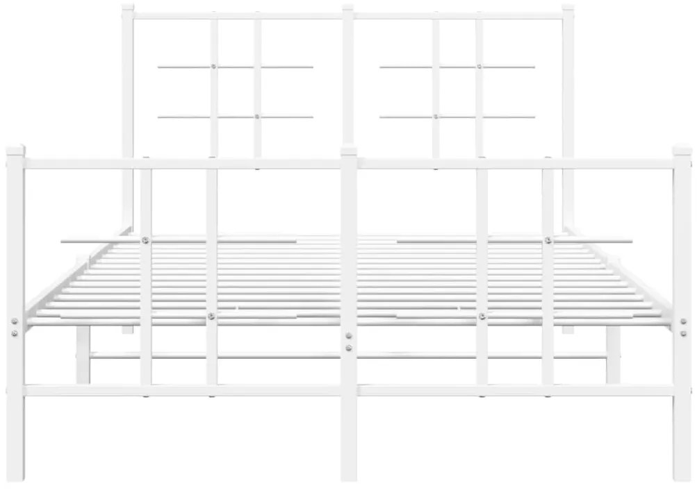 Estrutura de cama com cabeceira e pés 120x190 cm metal branco