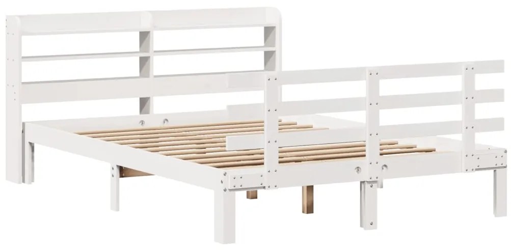 Estrutura de cama c/ cabeceira sem colchão 140x190 cm branco