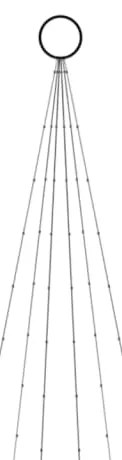Árvore de Natal mastro de bandeira 108 LEDs 180cm azul