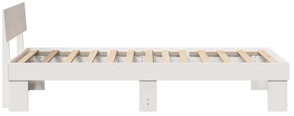 Estrutura da Cama Branco 90 x 200 cm Madeira de Pinheiro Sólido