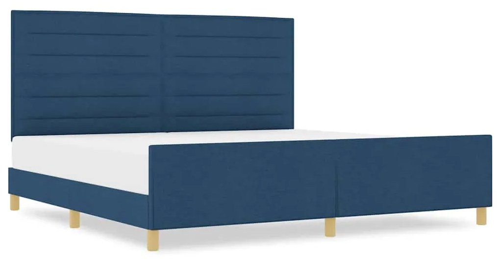 Cama vidaXL Azul 200x200 cm Tecido