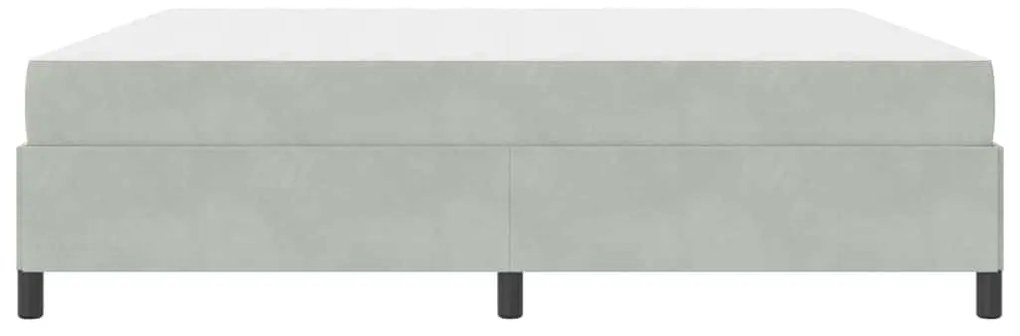 Estrutura da Cama Branco e Cinza Claro 200 x 200 cm Veludo