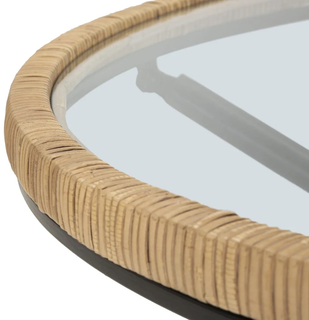 MESA DE CENTRO REDONDA Ø 80X46,5 CM PRETO E CASTANHO