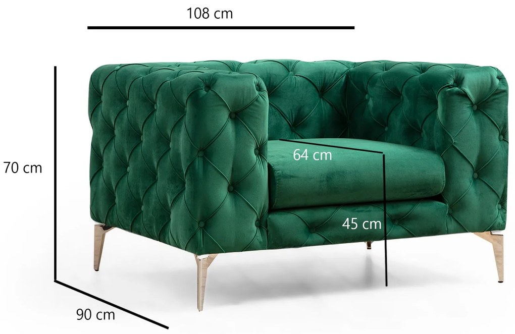 Cadeirão Como – Verde – 108 cm x 70 cm x 90 cm