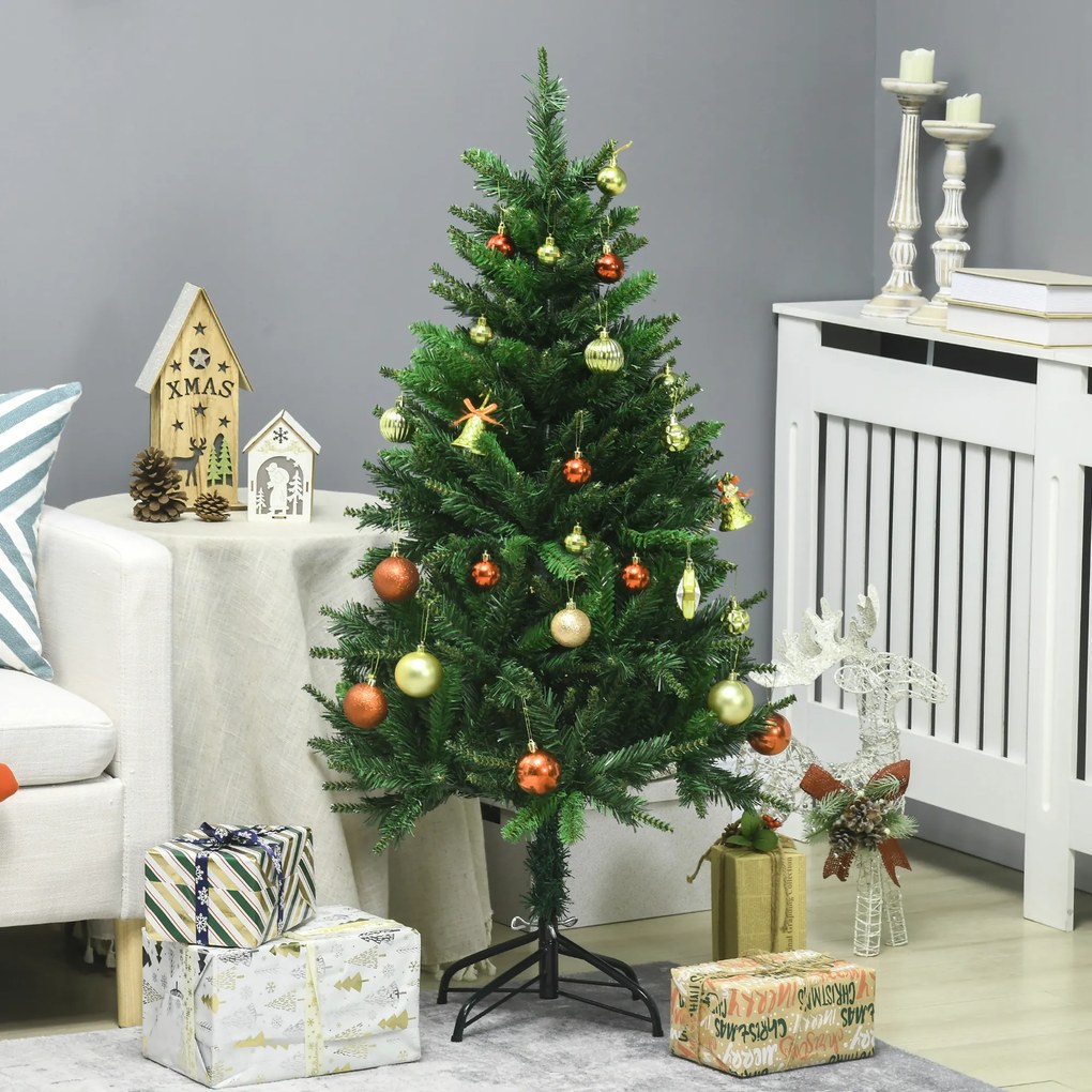 Árvore de Natal artificial com 310 ramos, estrutura em aço, base dobrável em aço, altura de 120 cm, verde