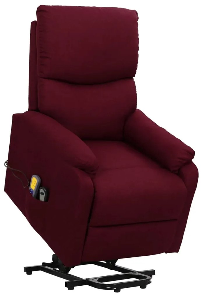 vidaXL Poltrona elevatória de massagens tecido roxo