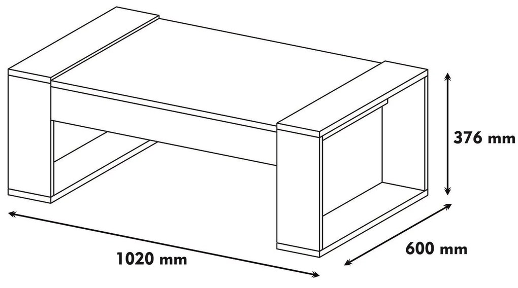 Mesa de Centro Venüs – Nogueira – 102x37,6x60 cm