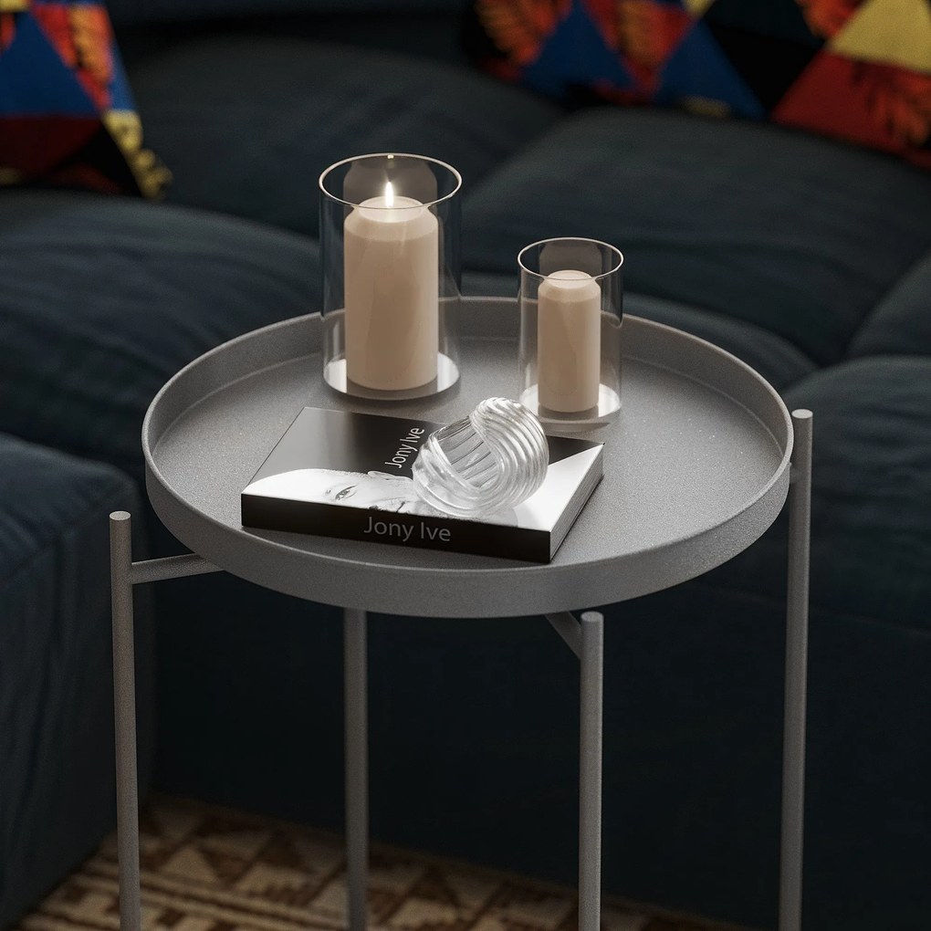 Mesa de Centro SHB-007-C – Cinza – 46x56x46 cm | Tribo Home