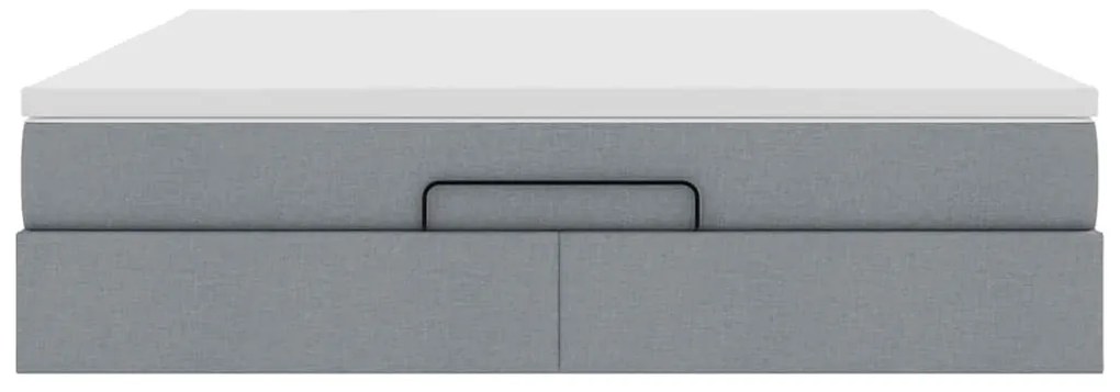 Estrutura de cama otomana com colchão 180x200 cm cinzento claro
