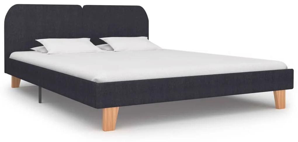 Estrutura de cama em tecido 160x200 cm cinzento-escuro