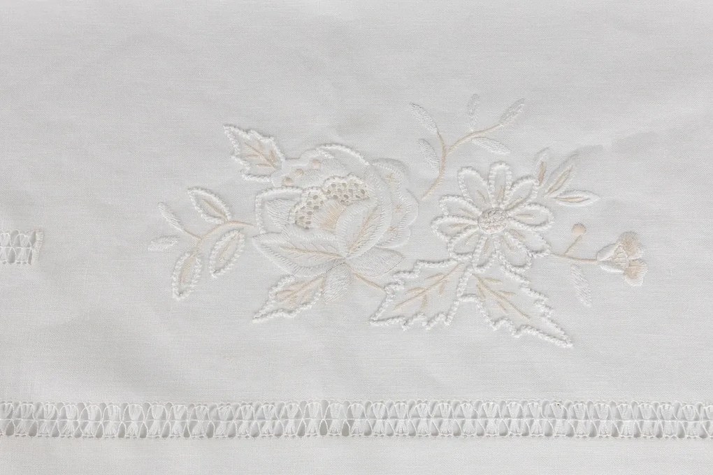 180x360 cm - Toalha de mesa 100% linho bordada a mão