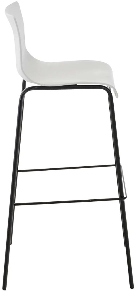 Conjunto de 2 bancos de bar Hoover em plástico e com estrutura preta 43 x 100 x 48 cm Branco