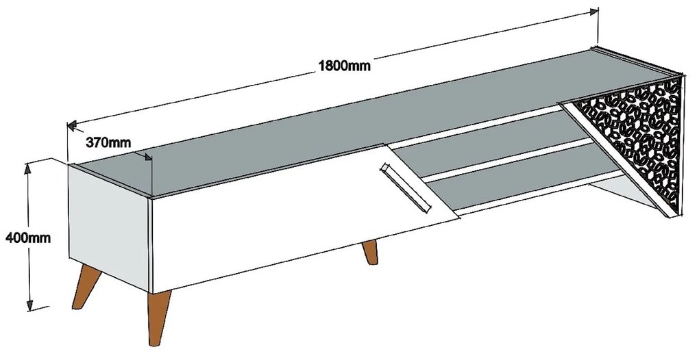 Móvel TV Beril – Creme – 180x37x40 cm