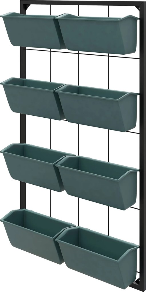Outsunny Escada para Plantas Escada para Flores  8 Vasos, empilhável, resistente às intempéries, 52,5 x 14 x 90 cm, Cinza + Preto | Aosom Portugal
