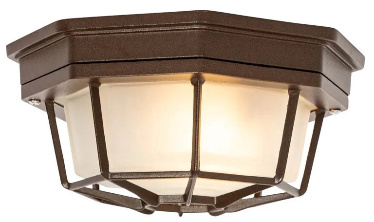 Luminária de teto rústica castanho ferrugem 21,3 cm IP44 - Bri Rústico