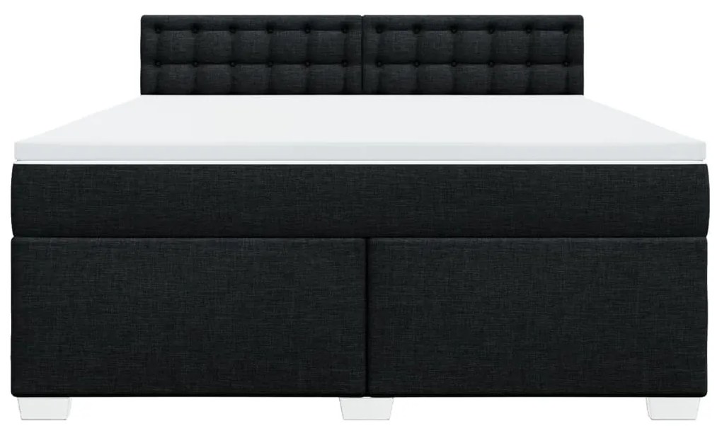 Cama com molas/colchão 180x200 cm tecido preto