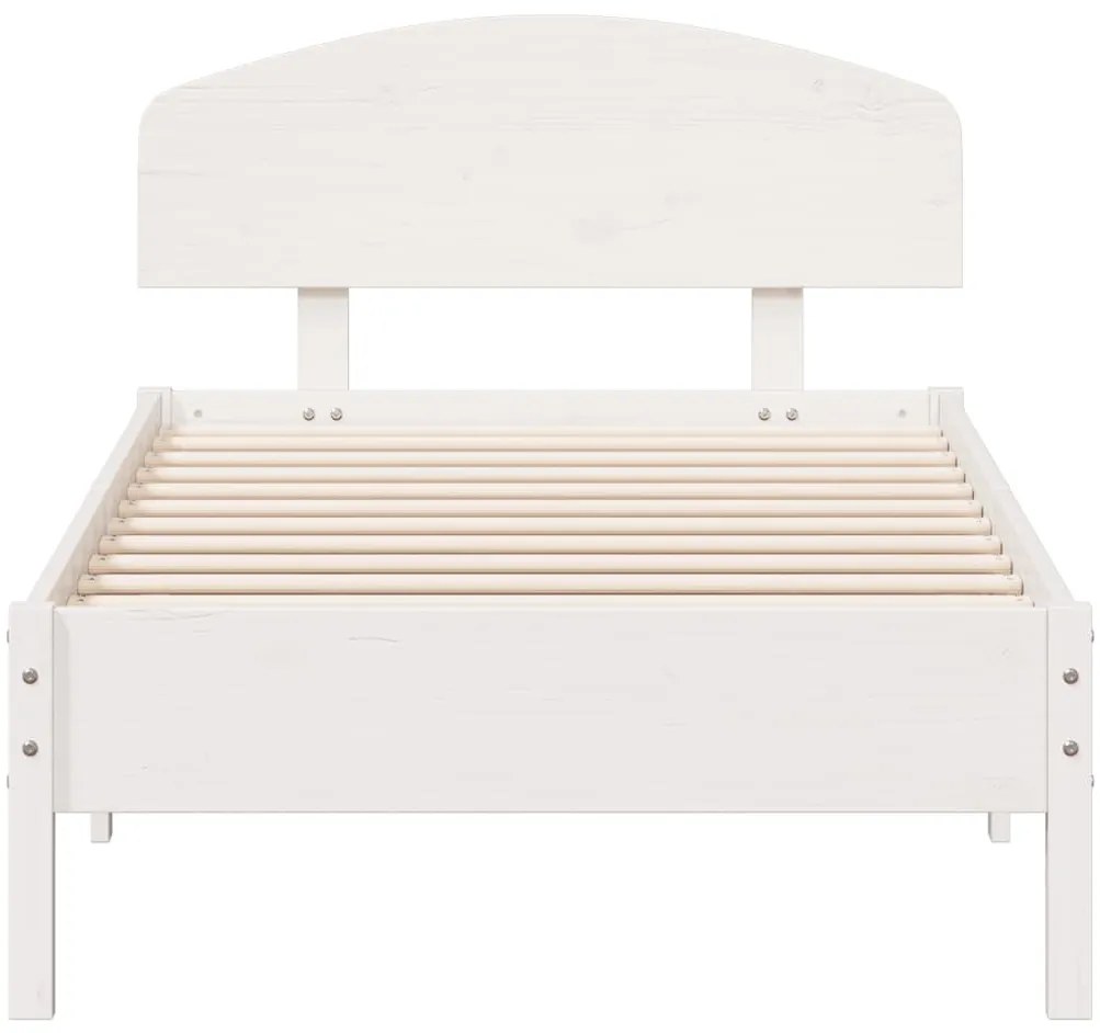 Cama sem colchão 100x200 cm madeira de pinho maciça branco
