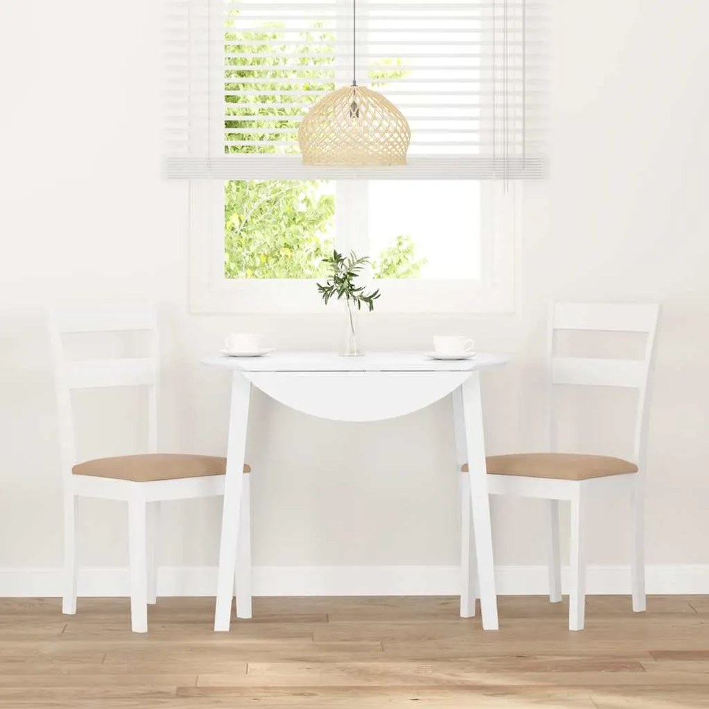 Cadeiras de jantar com almofadões 2 pcs madeira maciça branco