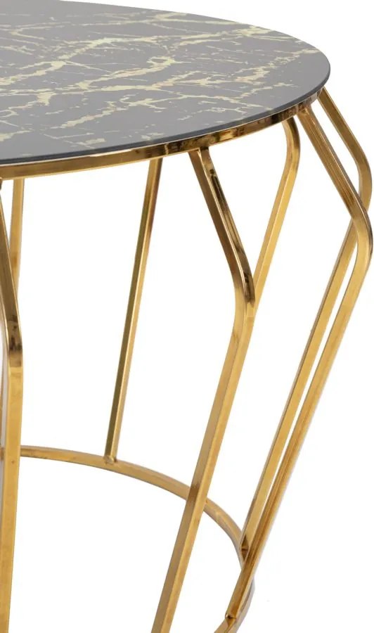 MESA DE CENTRO HISTOR Ø 78X44,5 CM DOURADA E PRETA