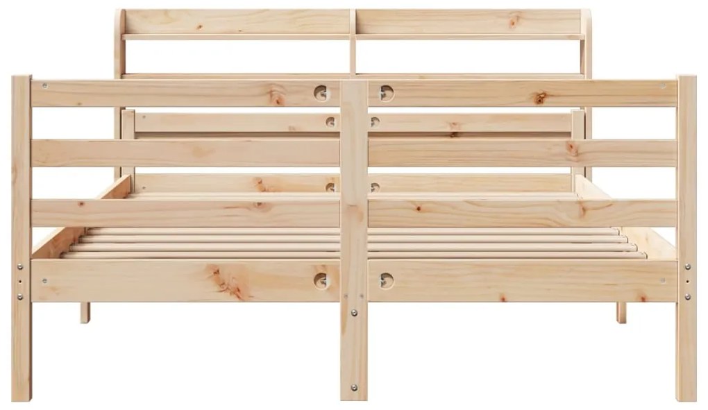Estrutura de cama com cabeceira 140x200 cm pinho maciço