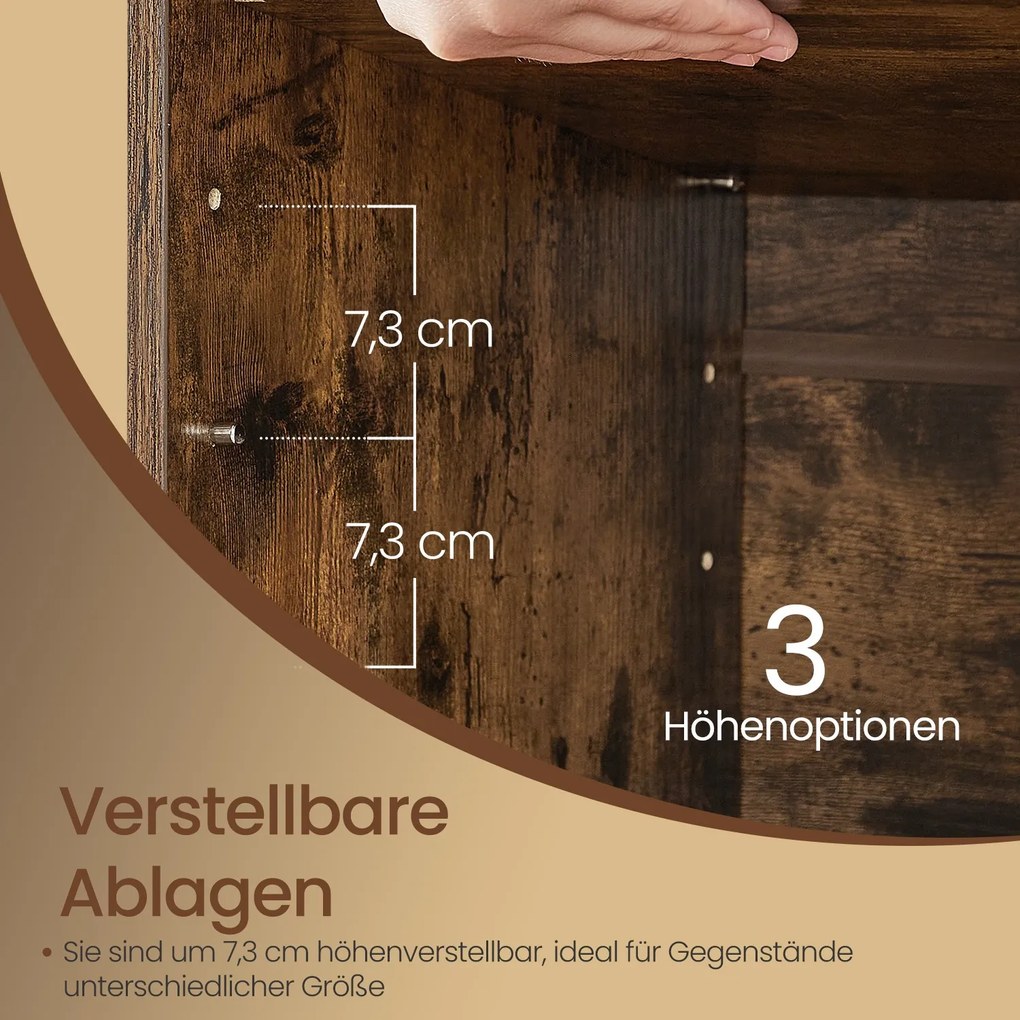 Sapateira com assento almofadado 30,4 x 78,6 x 48,1 cm castanho vintage