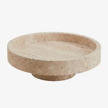 Vaciabolsos Redondo Ø25 Cm Em Pedra Natural Kevara Travertino - Sklum