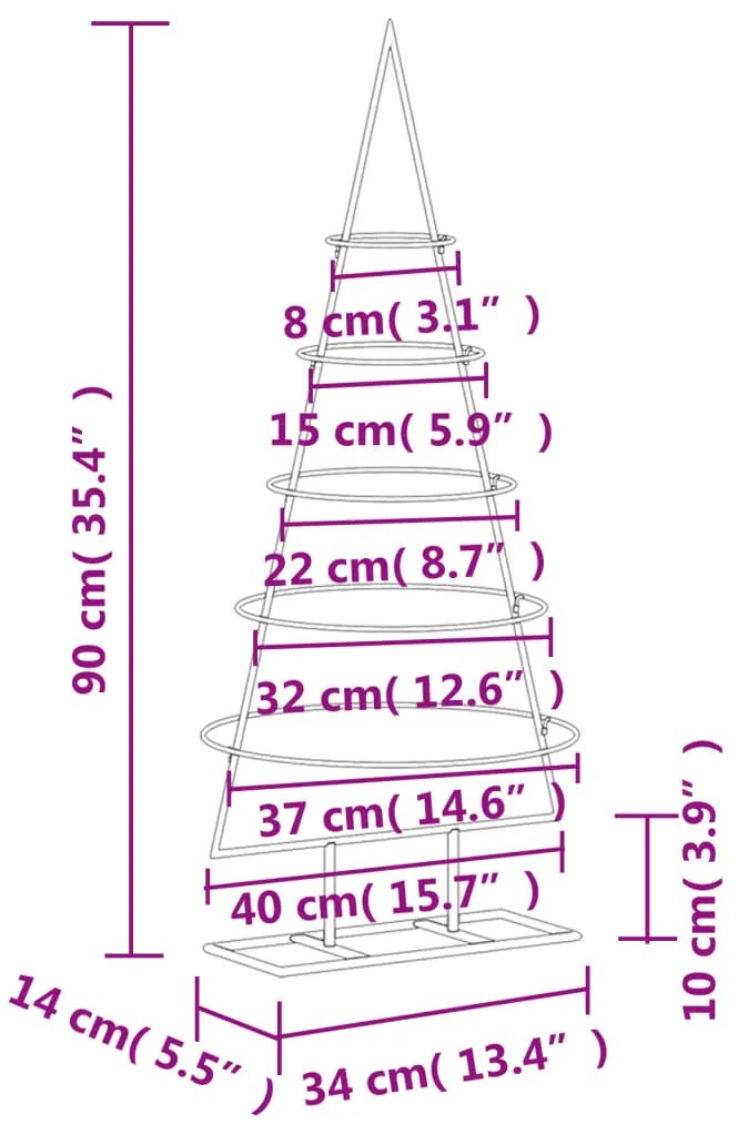 Árvore de Natal para decoração 90 cm metal preto