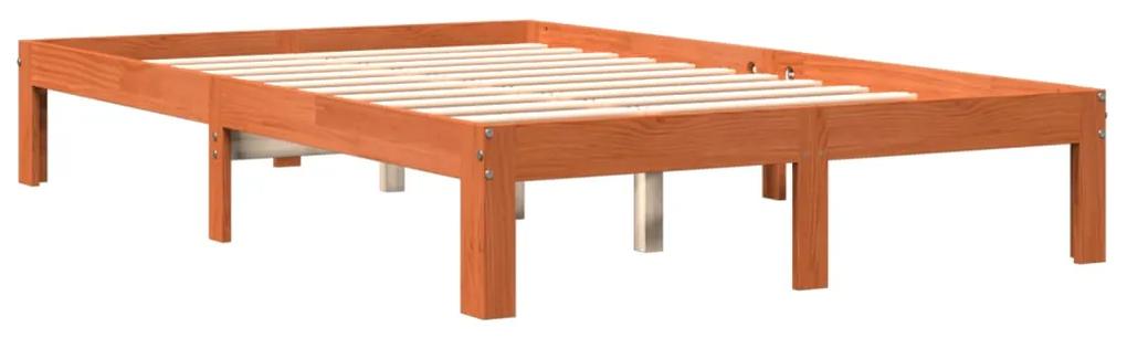 Estrutura de cama 120x200 cm madeira pinho maciça castanho cera