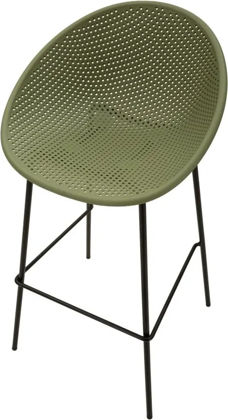 CONJUNTO DE 2 BANCOS DE BAR IBIZA 50X50X98 CM (ALTURA DO ASSENTO 75 CM) VERDE E PRETO