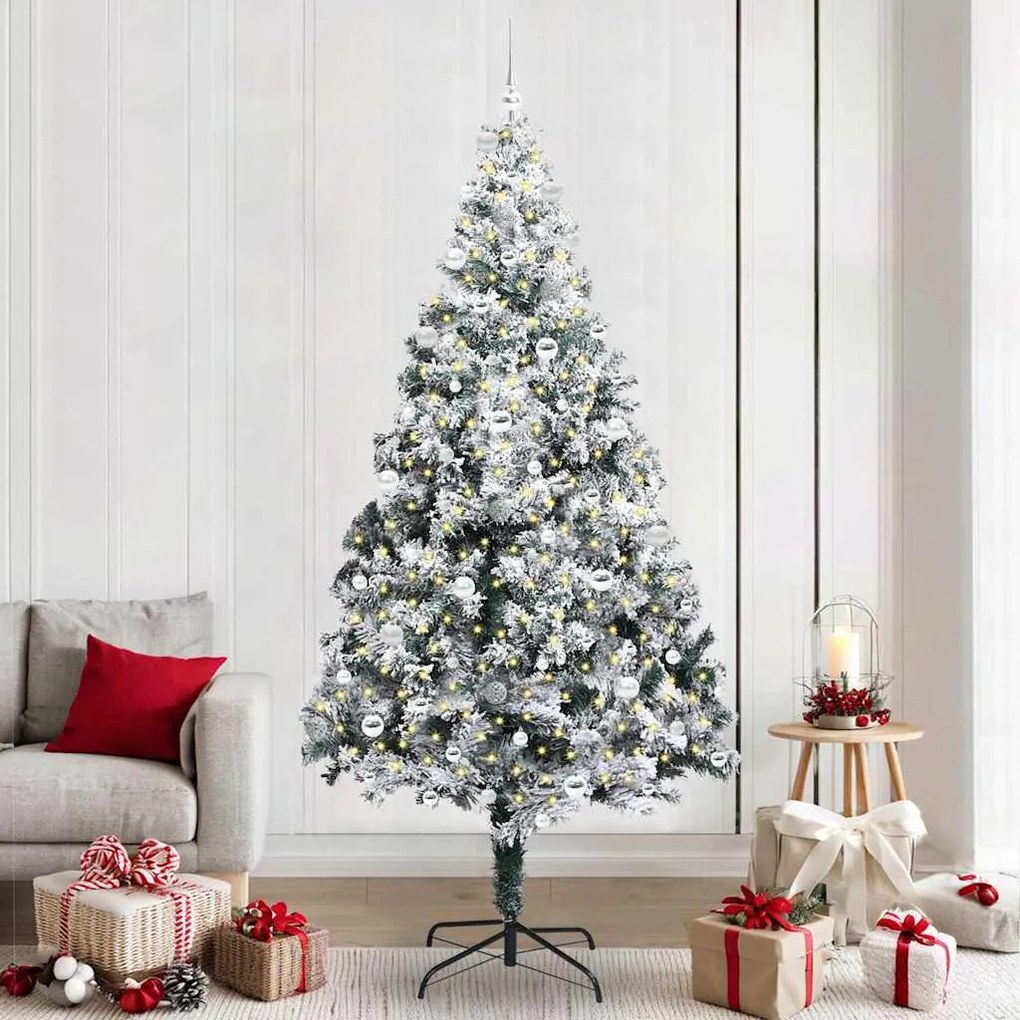 vidaXL Árvore de Natal Artificial Branco 240 cm PVC, Aço e Plástico