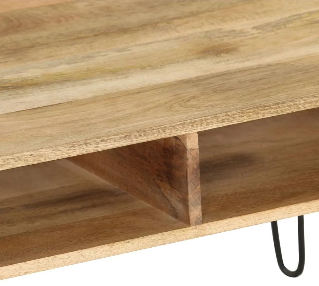 Móvel de TV madeira de mangueira maciça 110x35x45 cm