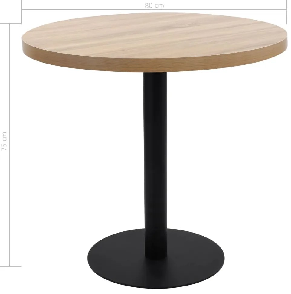 Mesa bistrô 80 cm MDF castanho-claro