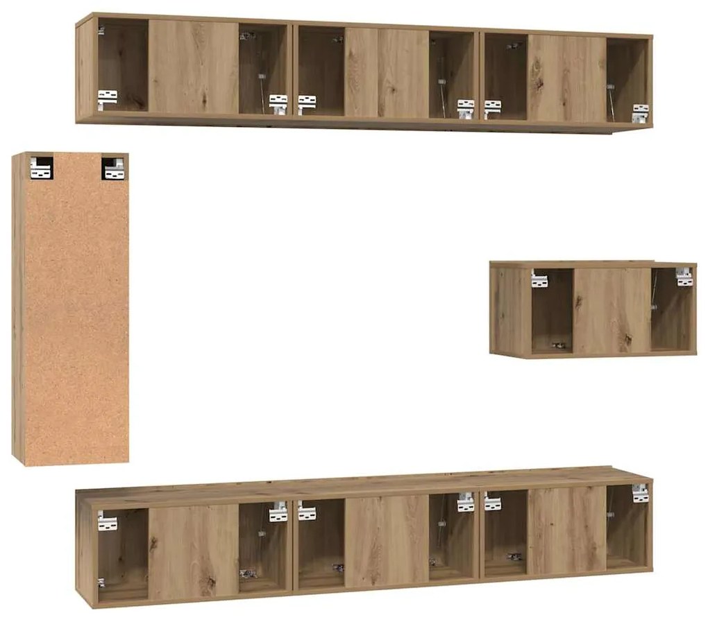 Conjunto de móvel de TV com prateleira Outros 8 pcs carvalho artisiano