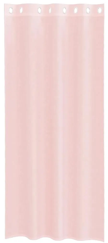 Cortinas de voile com ilhós 2 pcs rosa-claro 140x225 cm