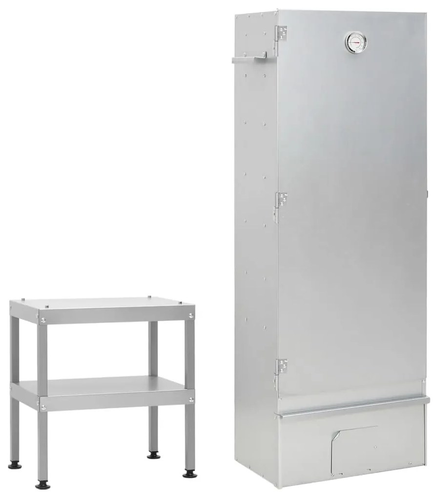 vidaXL Defumador com mesa aço galvanizado