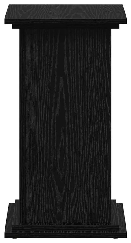 suporte de planta em madeira de engenharia preto 33 x 33 x 60 cm