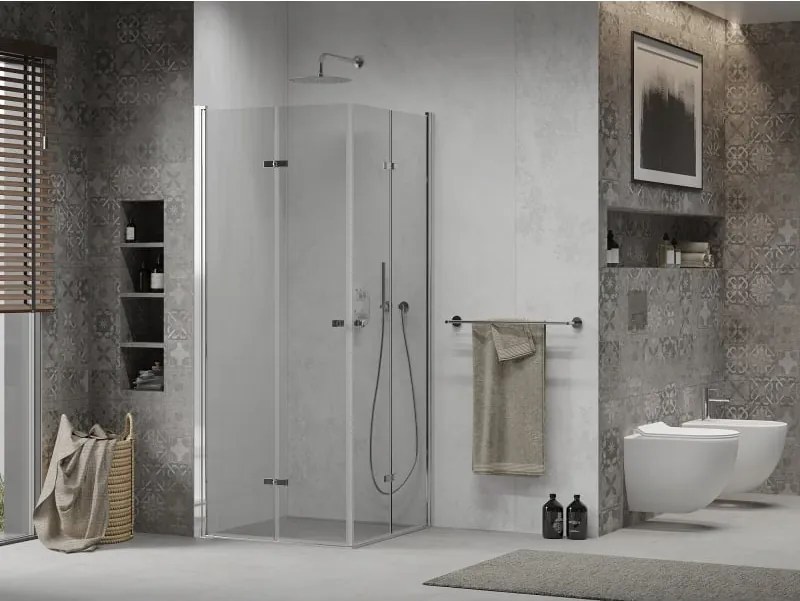Mexen Lima Duo cabine de duche dobrável 90 x 90 cm, transparente, cromado - 856-090-090-02-00