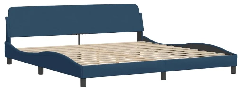 Cama com colchão 200x200 cm tecido azul