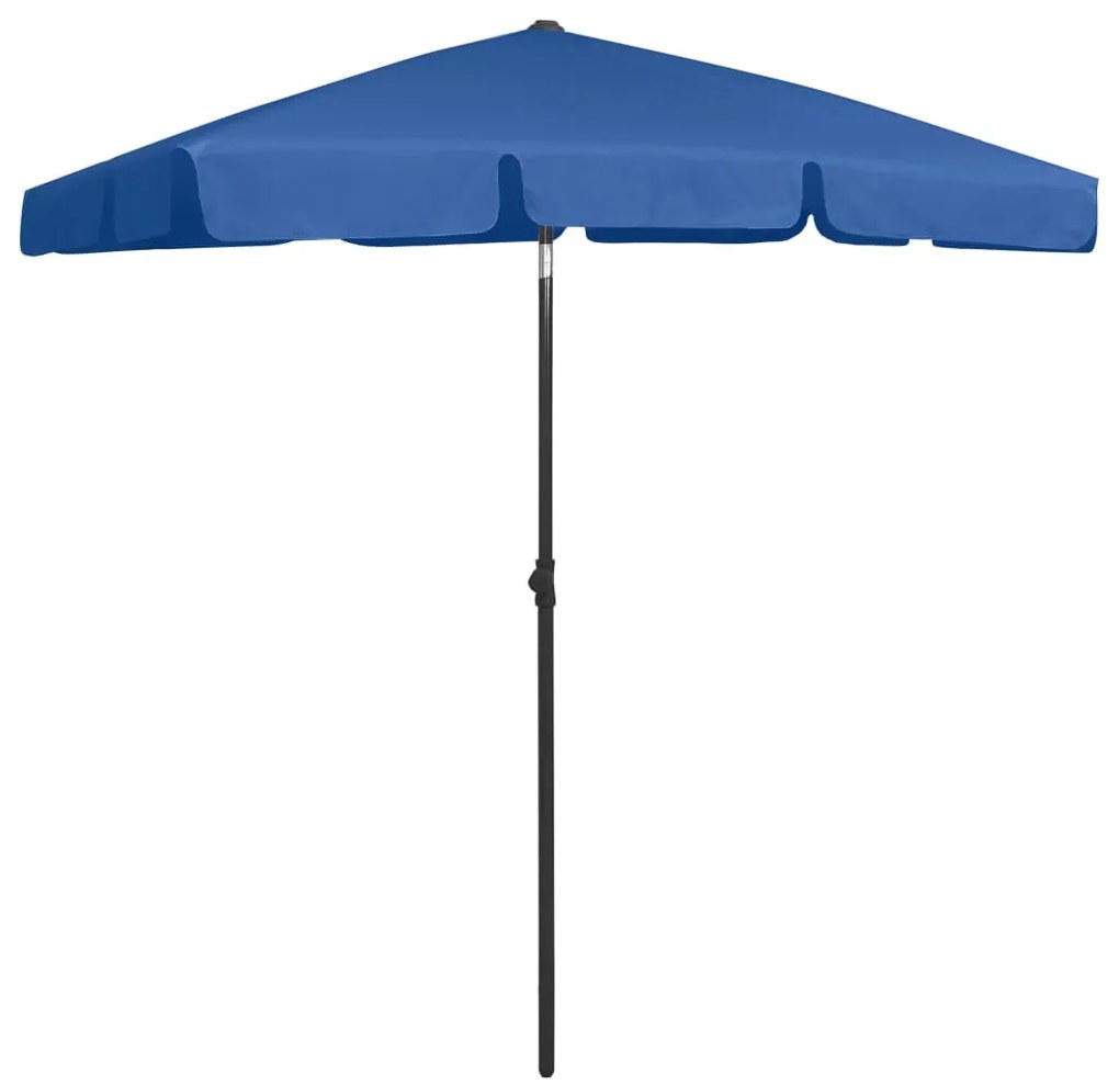 Guarda-sol de praia 180x120 cm azul-ciano