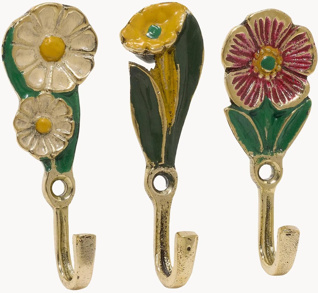 Ganchos de parede artesanais Posy, conjunto de 3